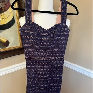 Navy Lace bodycon midi dress